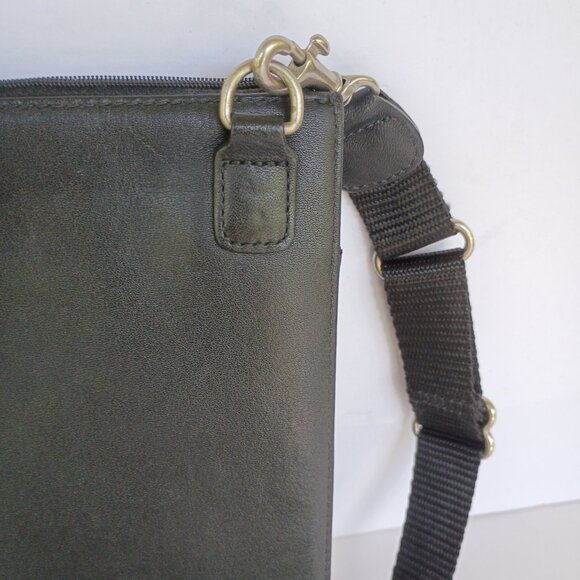 COACH Brown Genuine Leather Messenger/Crossbody Bag Purse - Picture 5 of 8